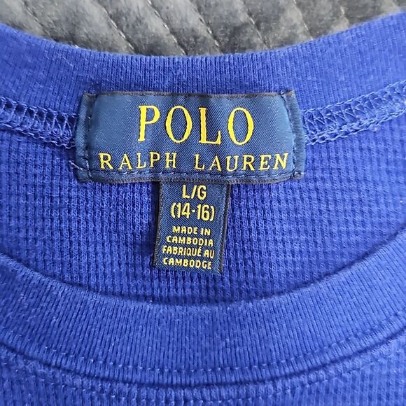 Polo Ralph Lauren Big Boy Blue Long Sleeve T-Shirt, Size L (14-16) - Picture 2 of 4